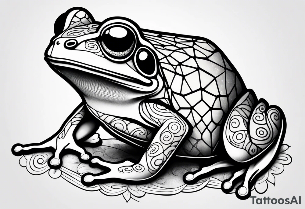 a psychedelic frog tattoo idea