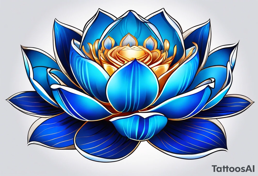 Glowing Blue lotus tattoo idea