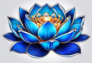 Glowing Blue lotus tattoo idea