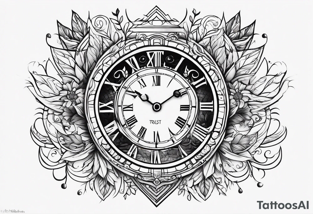 Half-sleeve tattoo that represents love, family, trust, patience, time, new adventures and tattoo idea