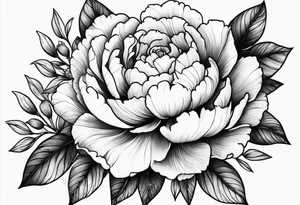 Peonies roses celestial shapes triangle tattoo idea