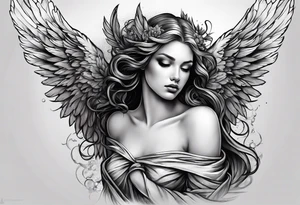 Sad angel tattoo idea