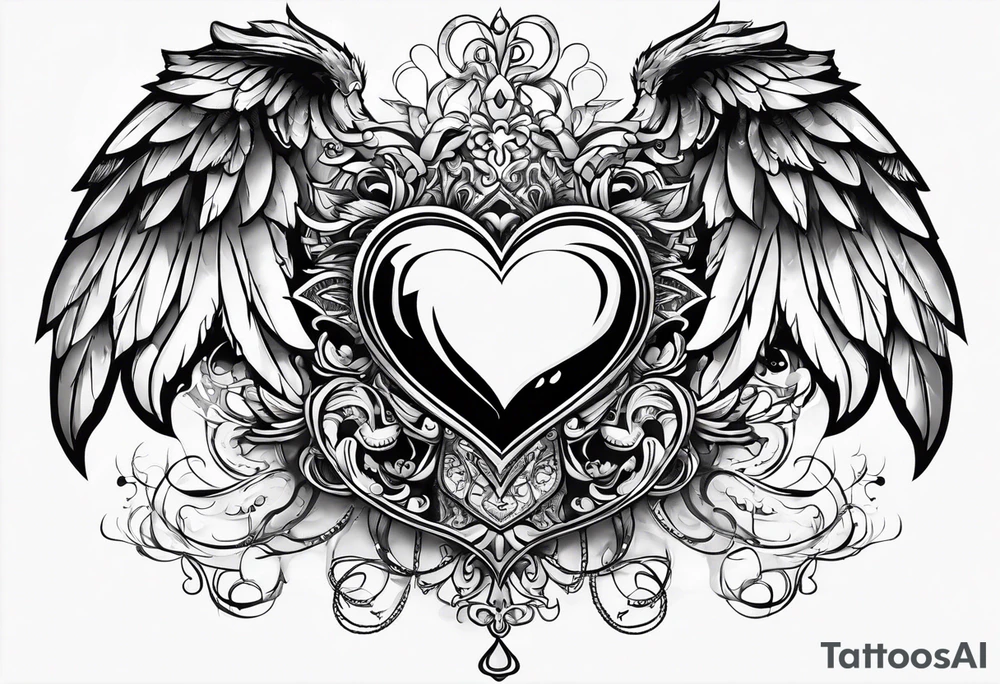 A heart with wings tattoo idea