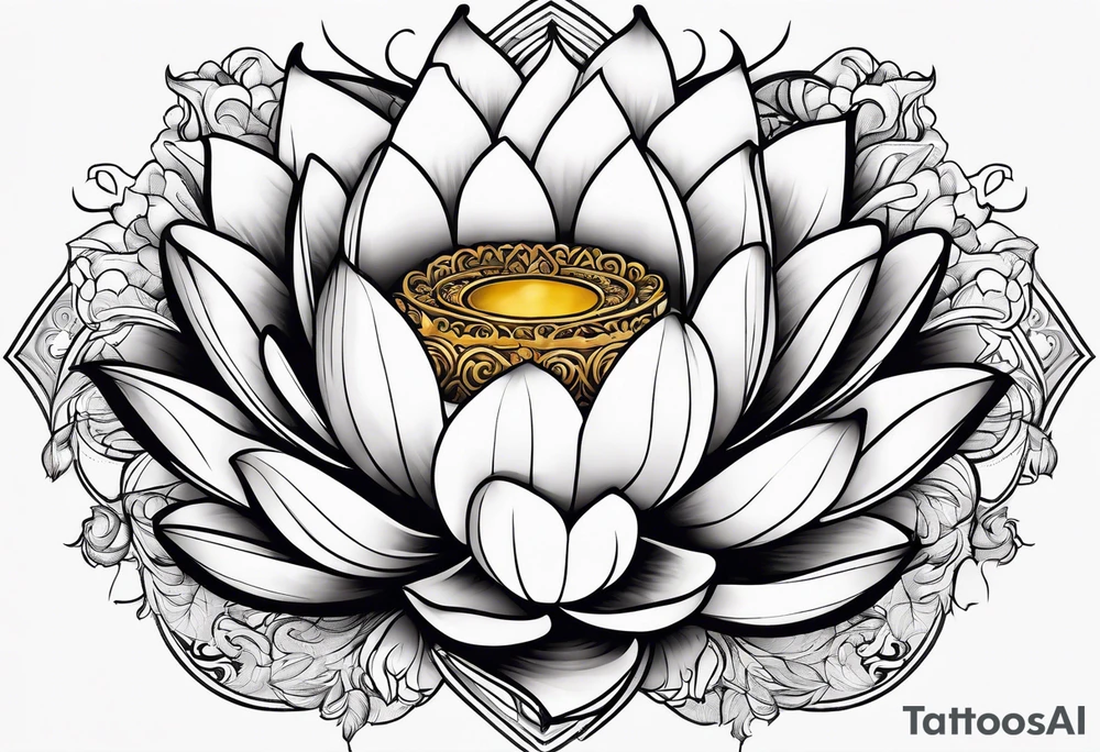 Feminine energy, yin yang, lotus flower, good luck, ohm sign tattoo idea