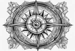 Heart compass tattoo idea