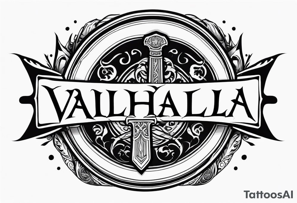 Valhalla sword circle tattoo idea