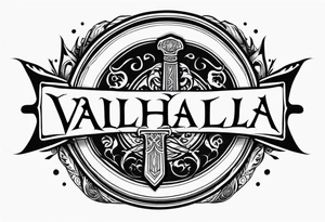 Valhalla sword circle tattoo idea