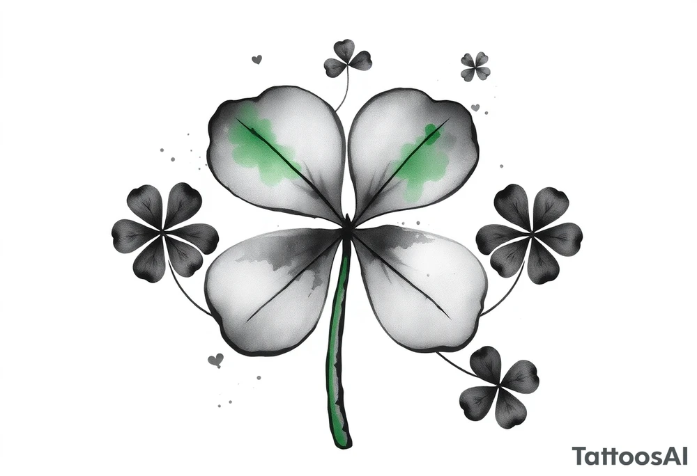Lucky 4-leaf clover tattoo idea