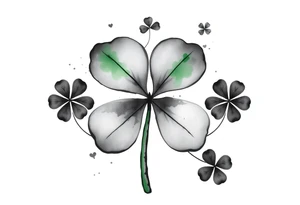 Lucky 4-leaf clover tattoo idea