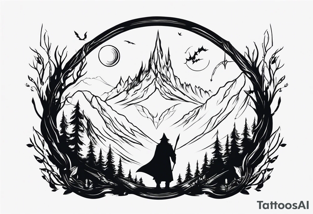 Lord of the rings and Harry Potter movie mashup. Small and very simple. tattoo idea