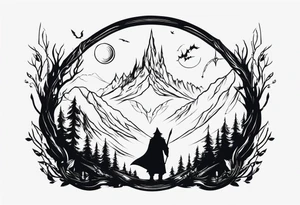 Lord of the rings and Harry Potter movie mashup. Small and very simple. tattoo idea