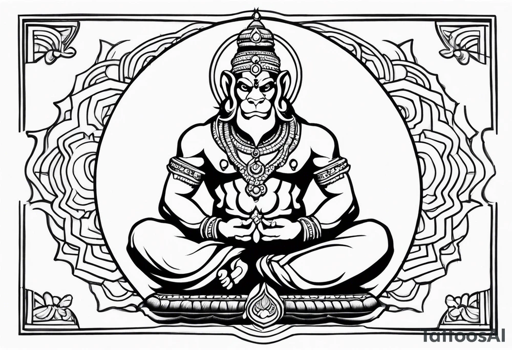 hanuman praying tattoo idea