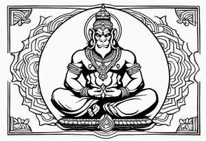 hanuman praying tattoo idea