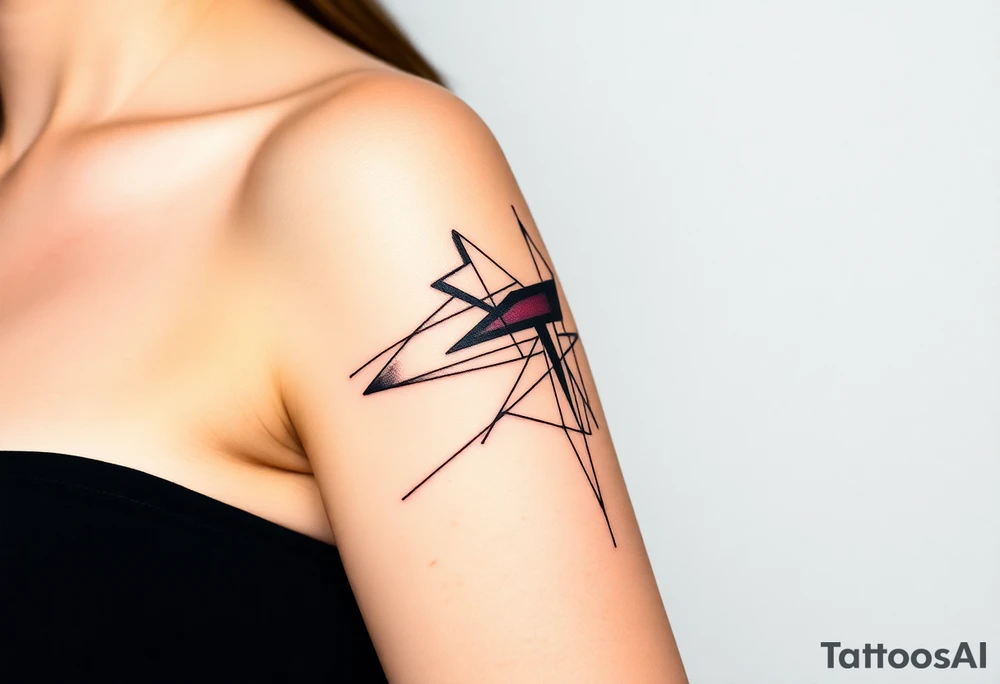Desenhe uma tatuagem que simbolize uma mulher feminista de 41 anos, mãe de dois filhos homens, independente e filósofa inspirada nas teorias de Deleuze. A tatuagem deve expressar força, liberdade e conexão com a multiplicidade da vida, incorporando elementos abstratos e fluidos, com linhas que sugiram movimento e transformação contínua. Evite clichês e busque um design original e significativo. tattoo idea