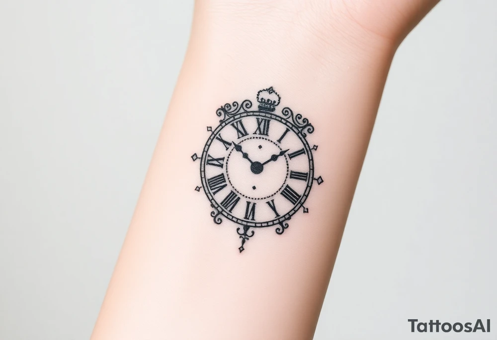 vintage roman numerals within ornate clockwork mechanism tattoo idea