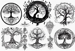 Tree of life with children names tattoo idea