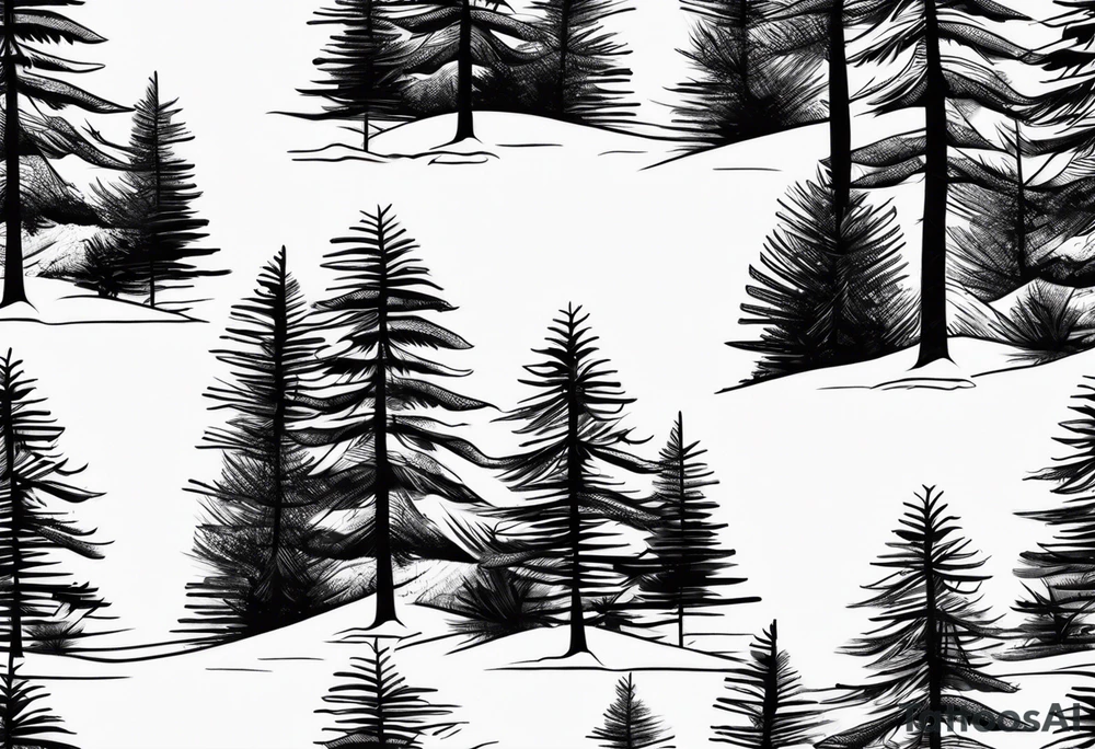 Pine tree tattoo idea