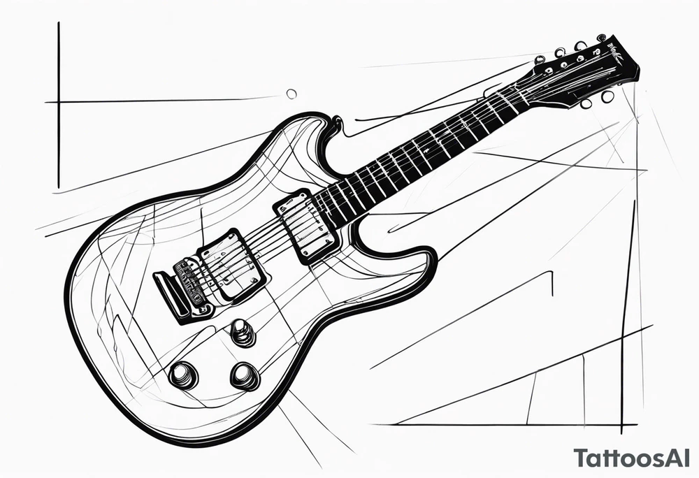 Eléctric guitar sound with lines abstrac croos tattoo idea Eléctric guitar sound with lines abstrac croos tattoo idea