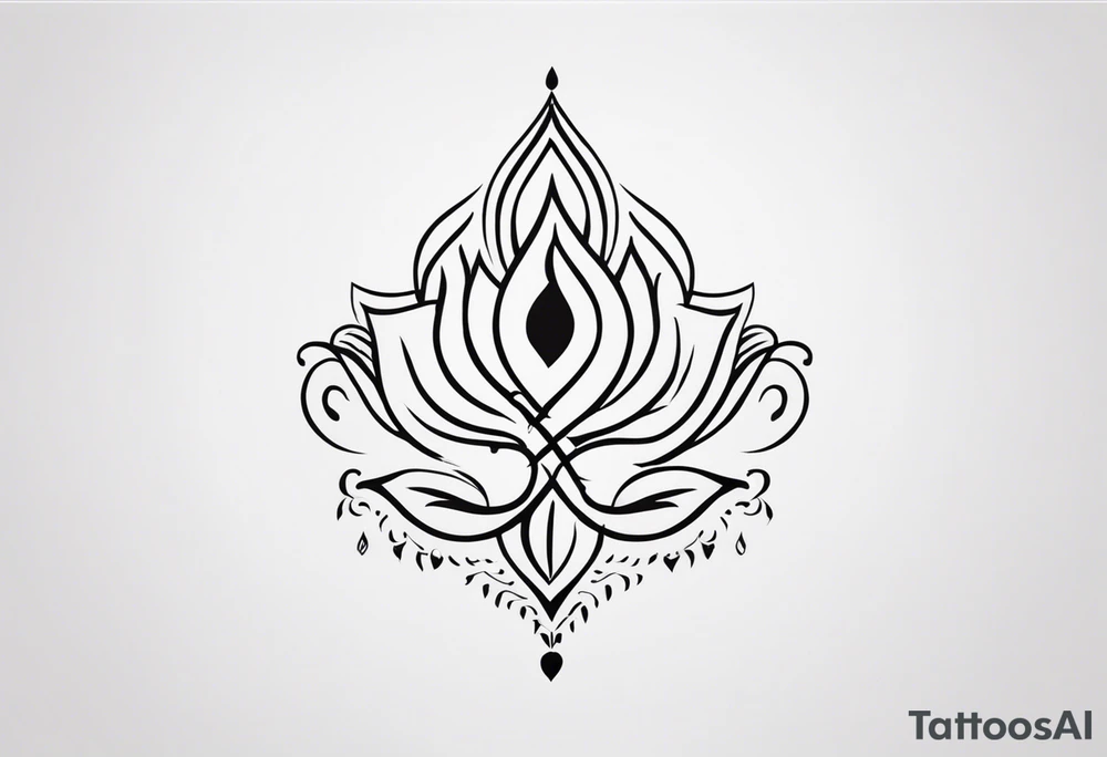 Tattoo ਨਿਰਭਉ ਨਿਰਵੈਰ written in Gurmukhi written text. Add fire and heart to symbolize strength and love tattoo idea