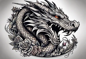 Dragon knee tattoo tattoo idea