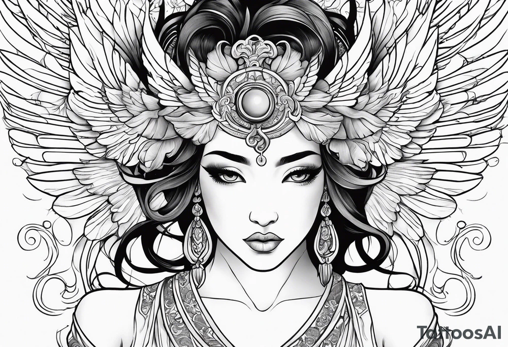 Greek goddess iris with wings tattoo idea