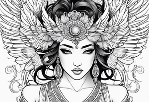Greek goddess iris with wings tattoo idea