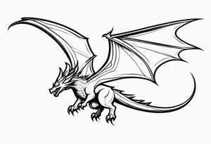 Wyvern flying solid fill tattoo idea