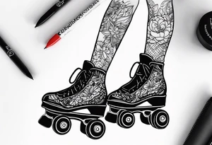 roller skating tattoo idea