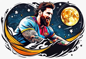 messi stealing the moon tattoo idea