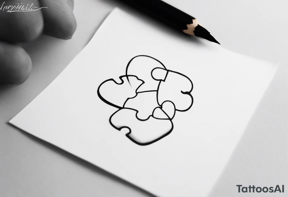 small, delicate tattoo in memory of my sister. Include the handwritten message:  "to my favorite sister" with a puzzle piece looking like its cutout from a larger puzzle , leaving one edge jagged. symbolizing lasting connection tattoo idea