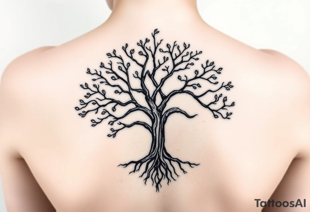 Classic scheme tree of life tattoo idea