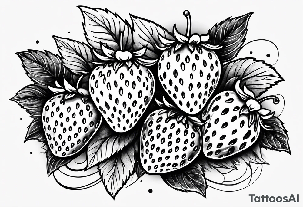 Illistrative  Strawberry tattoo idea