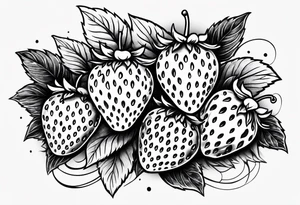 Illistrative  Strawberry tattoo idea