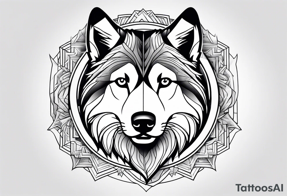 Half malamute tattoo idea