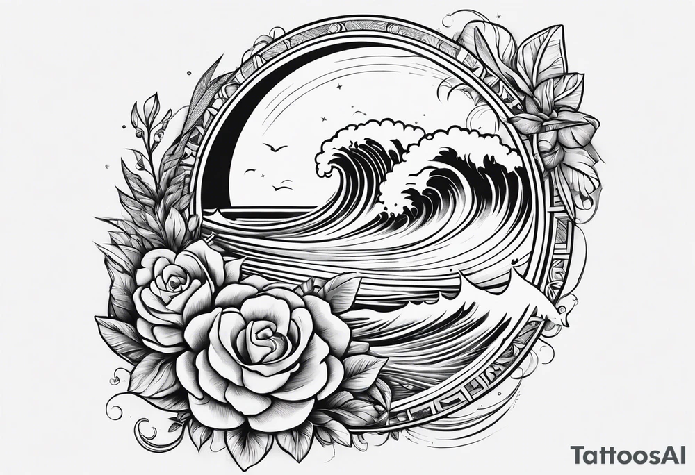 Stoicism and birth and surf tattoo idea