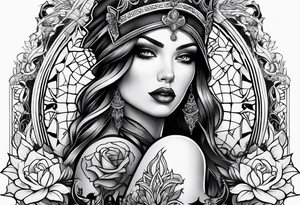 Gothic female style tattoo idea