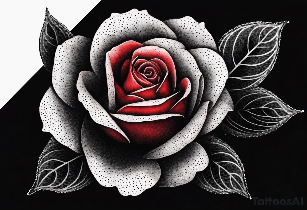 single red rose, black background tattoo idea