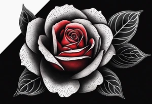 single red rose, black background tattoo idea