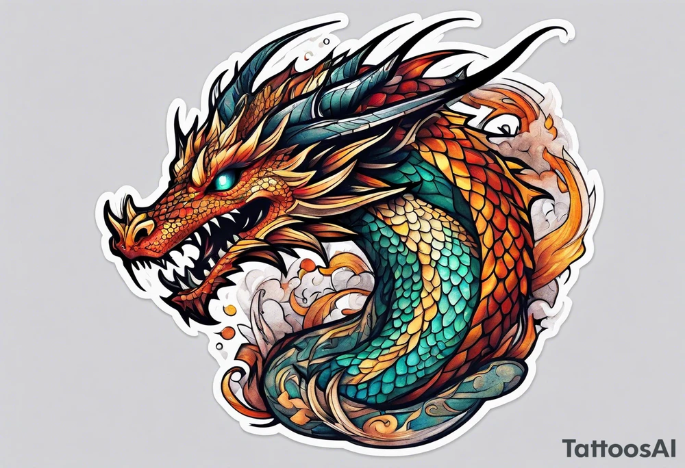 Dragon thigh tattoo tattoo idea