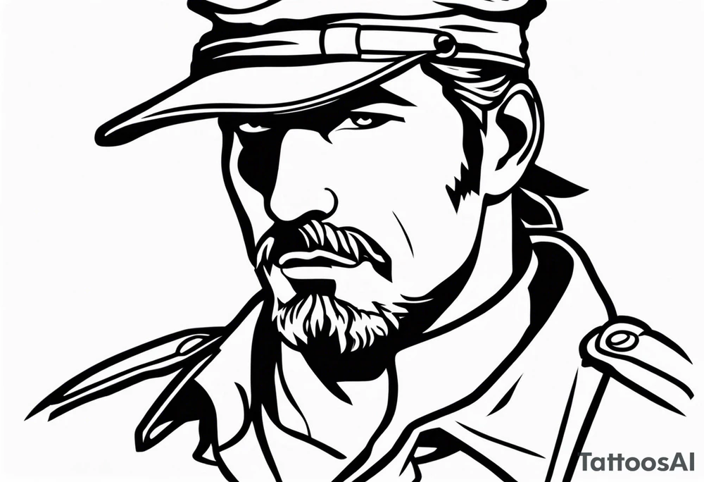 Solid snake with a potato hat tattoo idea