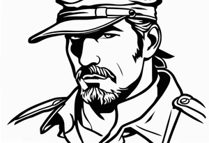 Solid snake with a potato hat tattoo idea