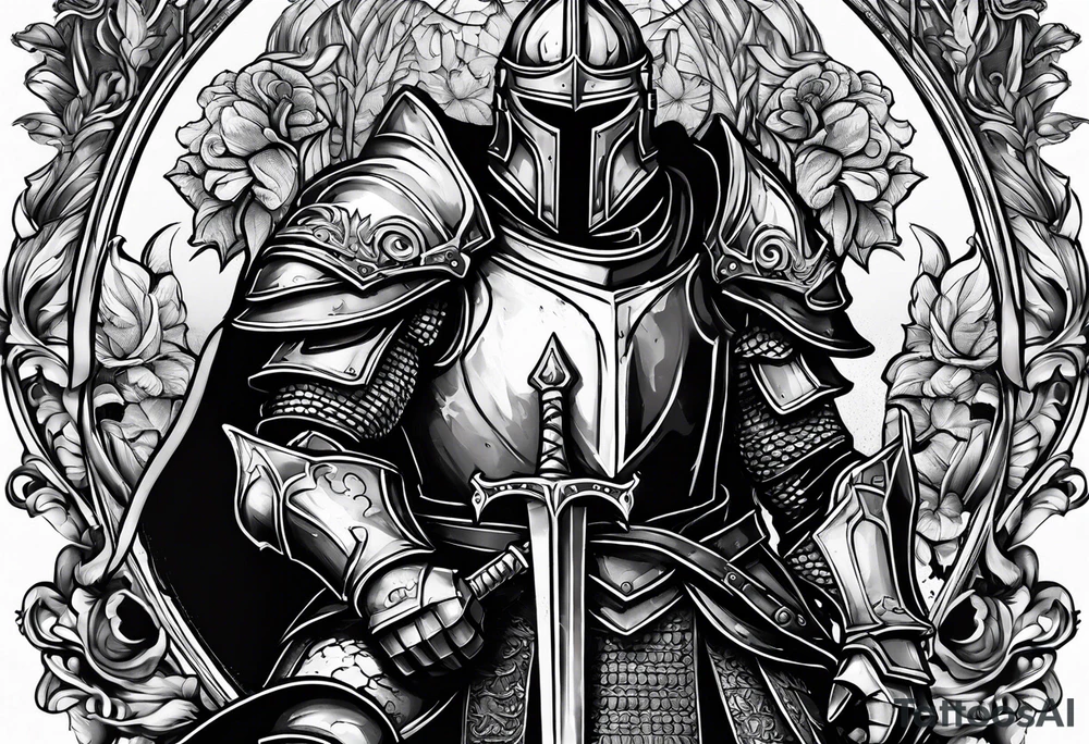 knight with heavy armor tattoo idea