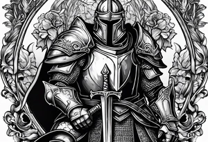 knight with heavy armor tattoo idea