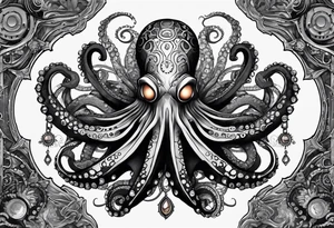 Octopus. Steampunk.  Biomech. Sinster tattoo idea
