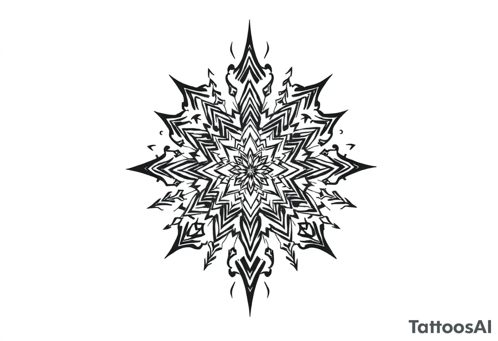 long mytical mandala with ancient rhyme tattoo idea