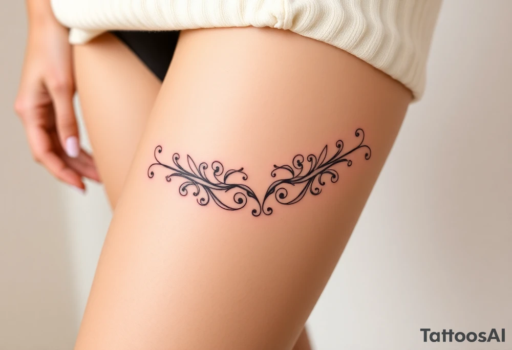 A negative space garter tattoo design tattoo idea
