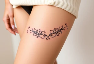 A negative space garter tattoo design tattoo idea