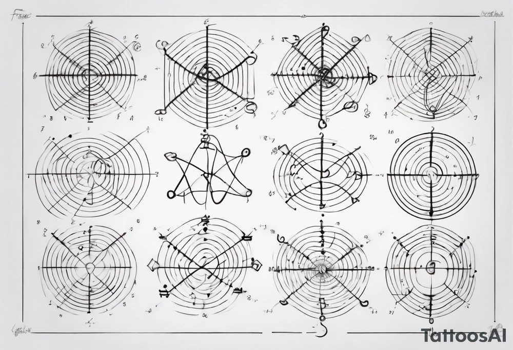 The mathematical friendship graph from graph theory that is cute, shape it like a 6,1 prime knot tattoo idea