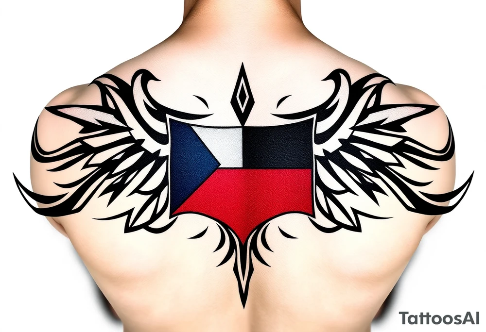 A Czech flag designed as a tribal tattoo tattoo idea