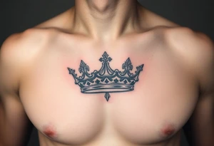 Chest tattoo, two laurier crown betwen laurier tattoo idea